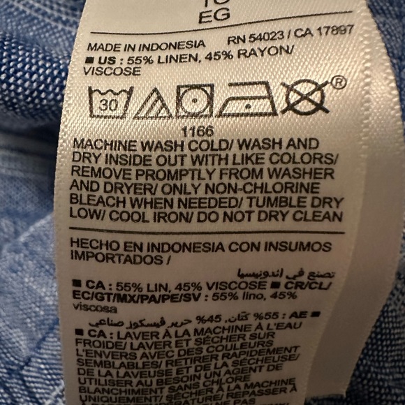 Old Navy Blue and Light Blue Wide Leg Linen Pants - Picture 4 of 4